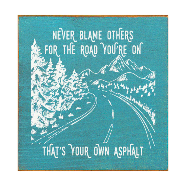 Inspirational Wooden Wall Art Sign Rustic Home Decor Motivational Quote Plaque Never Blame Others