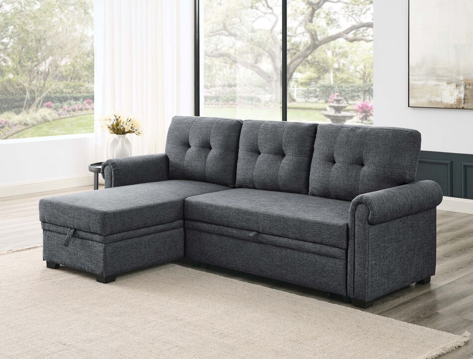 Nalkir 86 Inch Linen Blend Sleeper Sectional Sofa