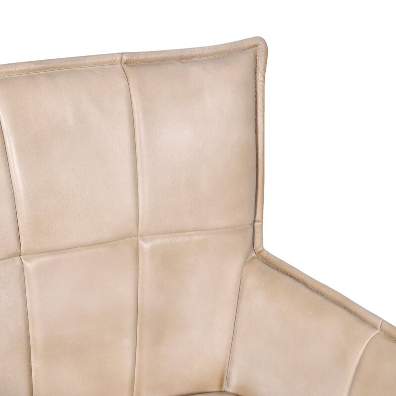 Alex Hamilton Gabriel Genuine Leather Armchairs in Stone