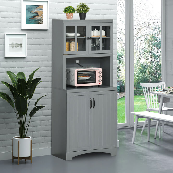 Hivvago 70" Kitchen Hutch Cabinet with Storage Shelves
