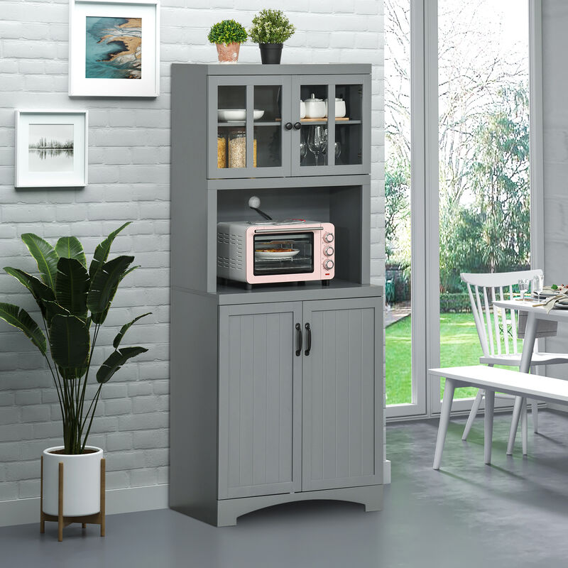 Hivvago 70" Kitchen Hutch Cabinet with Storage Shelves image number 1