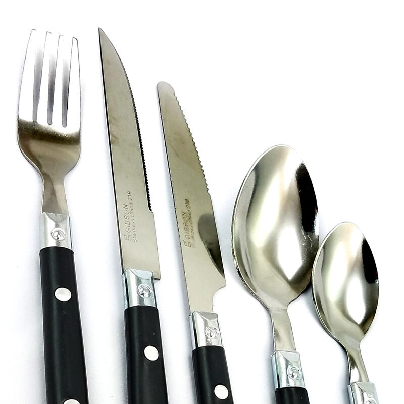 Gibson Home Casual Living 58 Piece Stainless Steel Flatware Set in Black image number 2