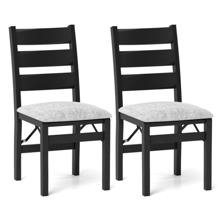 Hivvago Modern Upholstered Folding Chairs Set of 2 with Comfy Backrest