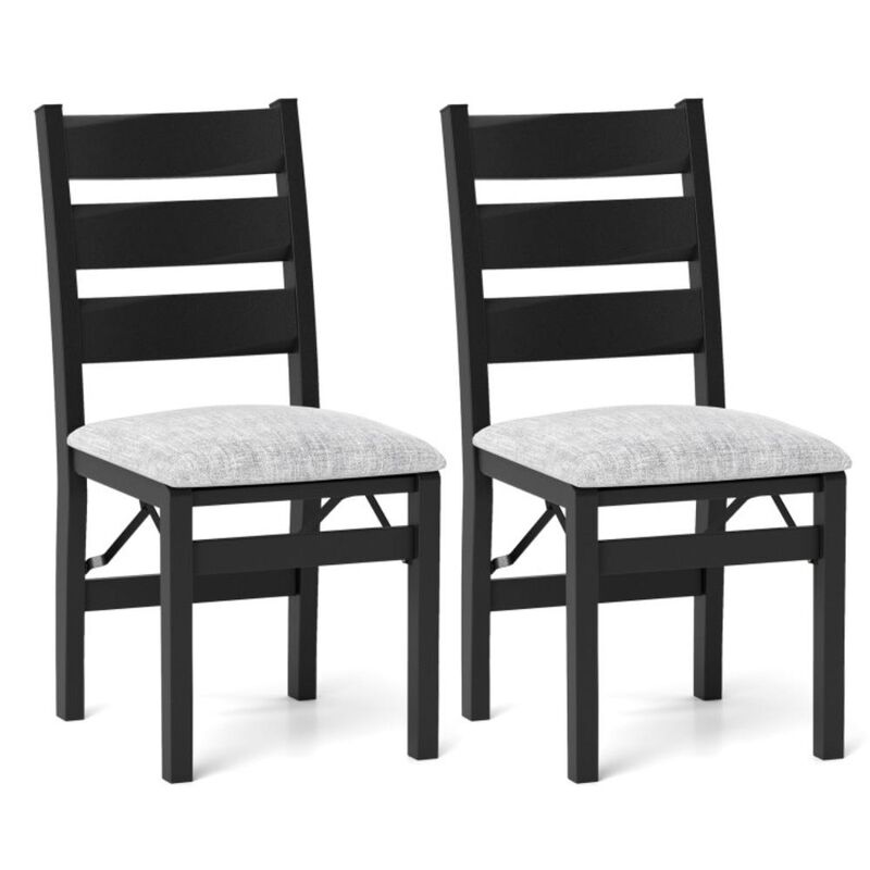 Hivvago Modern Upholstered Folding Chairs Set of 2 with Comfy Backrest