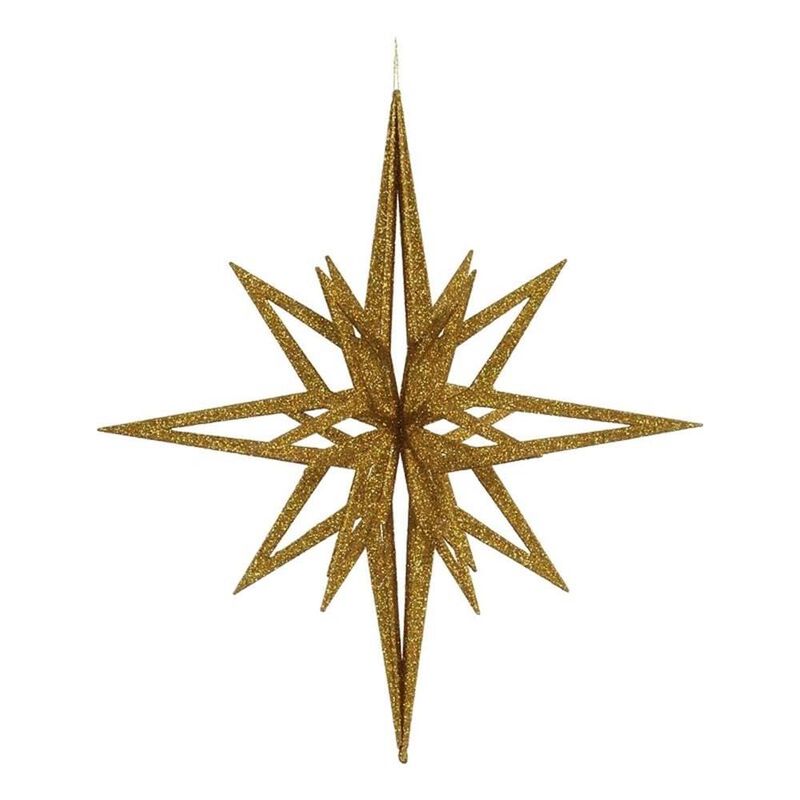 Vickerman 24" Gold 3D Glitter Star image number 2