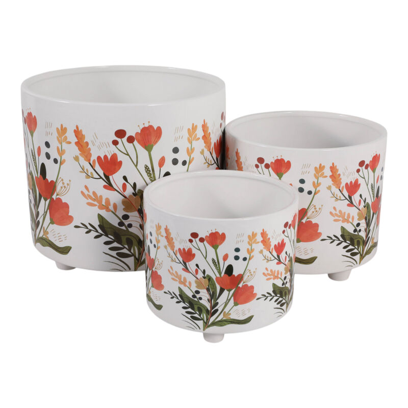S/3 Wildflower Footed Planters image number 3