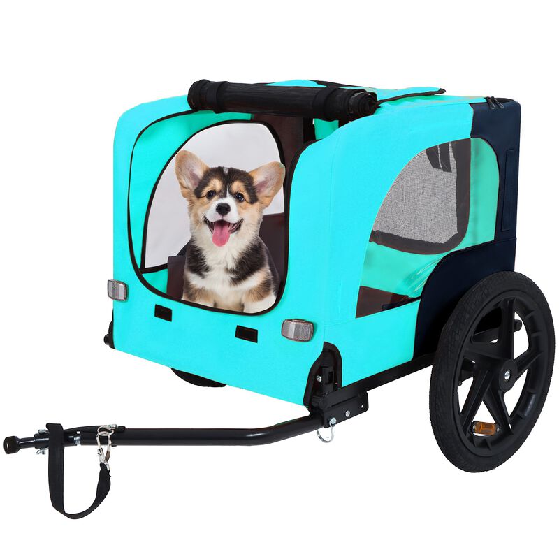 66LB  Capacity Foldable Pet Bike Trailer with Quick-Release Wheel & Non-Slip Floor image number 2