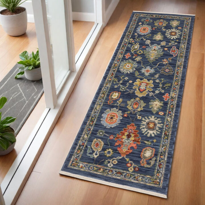 HomeRoots Oriental Area Rug With Fringe