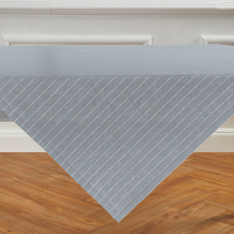 Solino Home Pinstripe 100% Linen Table Throw &ndash; Handcrafted, Machine Washable, Perfect for Holiday and Everyday Dining