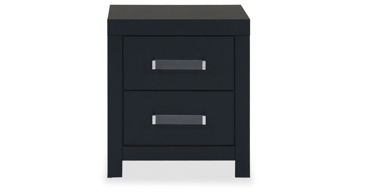 Raechalla 2-Drawer Nightstand in Black