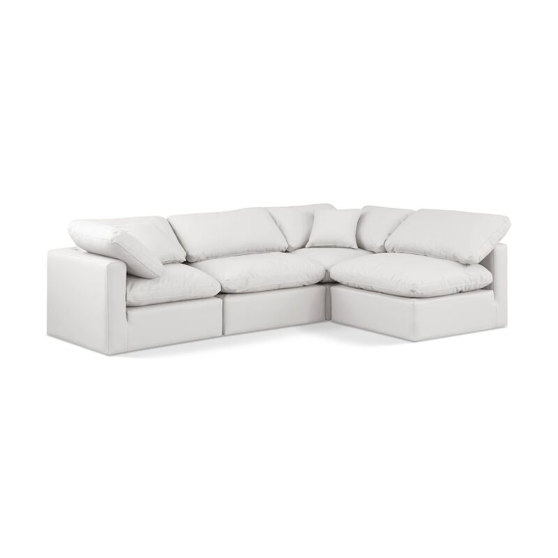 Meridian Furniture Indulge Cream Vegan Leather Modular Sectional