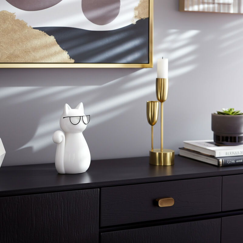 Cat with Glasses Figurine