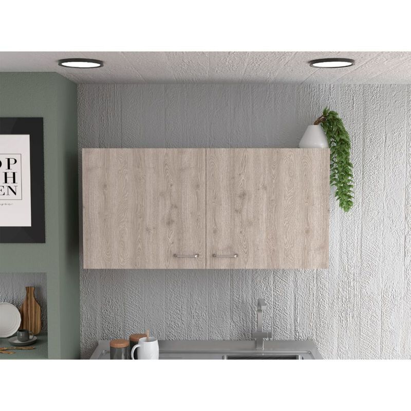 Streamdale Napoles Wall Cabinet, Two Shelves, Double Door - White Light Gray image number 1