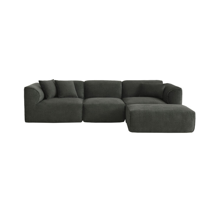 Merax U_Style Luxury living room double-needle cut velvet sofa