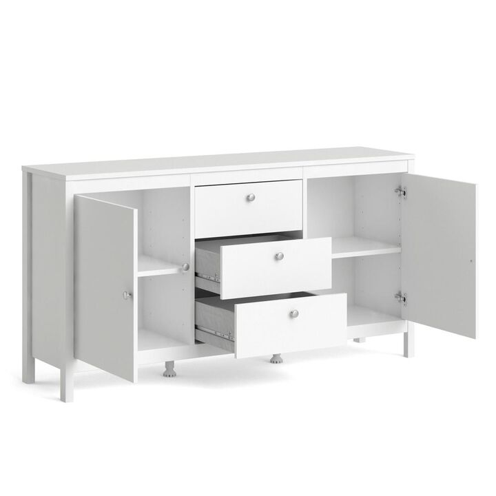 Tvilum Madrid 2 Door Sideboard with 3 Drawers, White