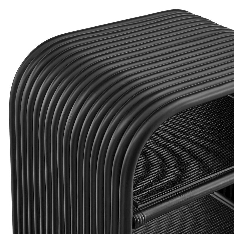 Eve Curved Natural Rattan Side Table image number 6