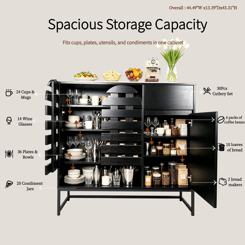Turzip Woven Door Accent Cabinets Buffet image number 4