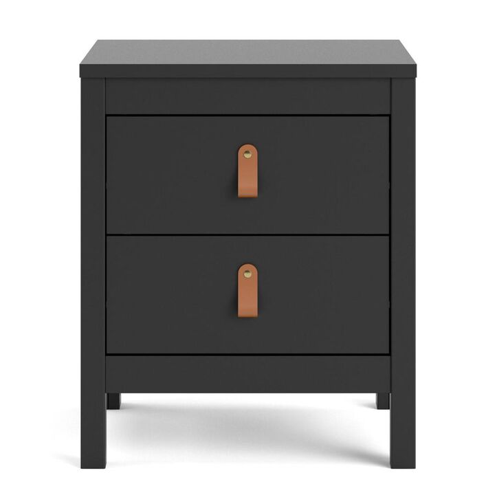 Tvilum Madrid 2 Drawer Nightstand, Black Matte