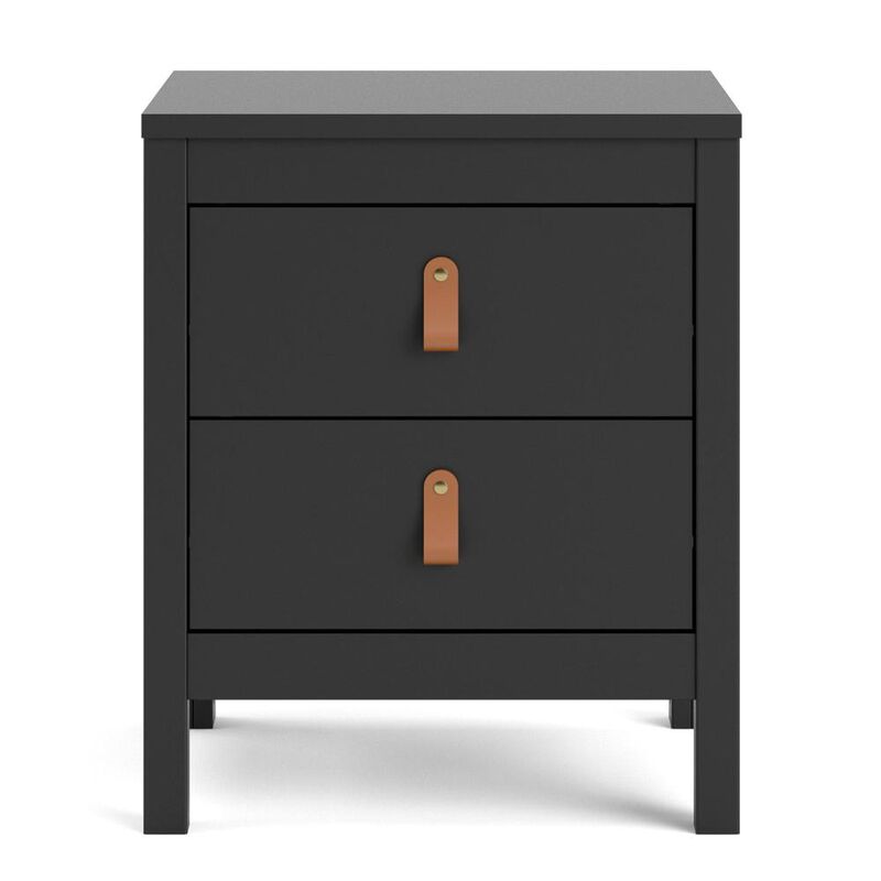 Tvilum Madrid 2 Drawer Nightstand, Black Matte