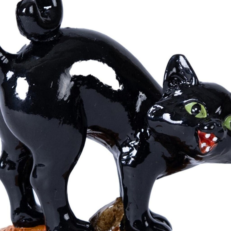 HomeRoots Set of Three Black And Orange Polyresin Halloween Black Cat Figurines image number 4