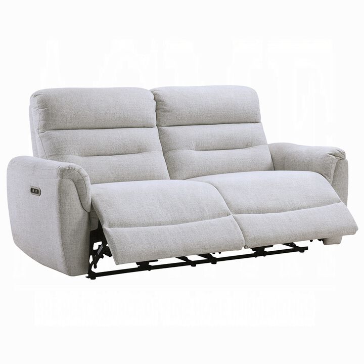 Tres Power Motion Recliner Sofa with USB Port, 2 Seater, Gray Chenille