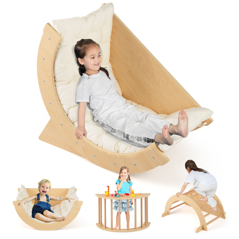 Kids Climbing Arch with Cushion &ndash; Montessori Climber/Rocker for Toddlers image number 2