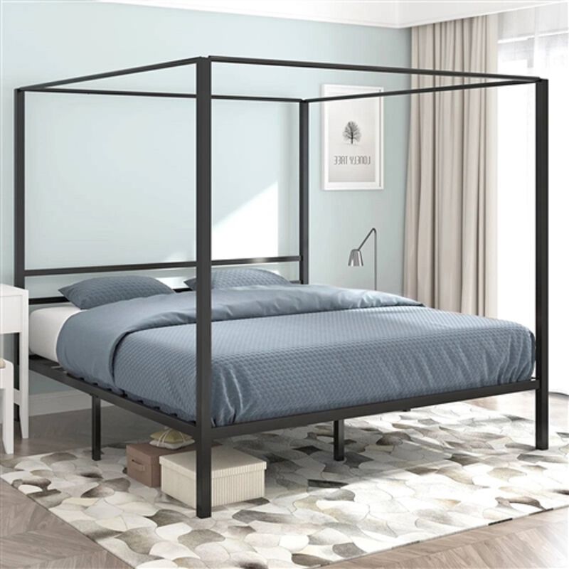 Four Poster Metal Bed – Sleek, Modern Canopy Design for Ultimate Bedroom Elegance