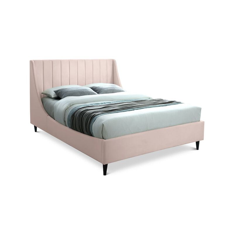 Meridian Furniture Eva Pink Velvet Queen Bed