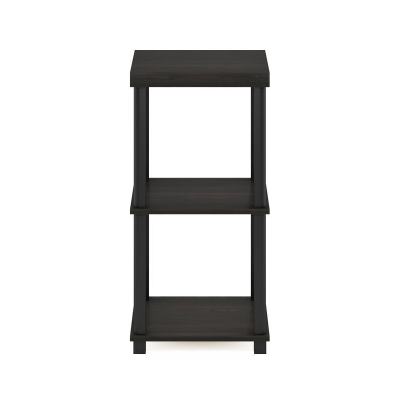 Furinno Turn-N-Tube Classic 3-Tier End Table, Side Table, Espresso/Black