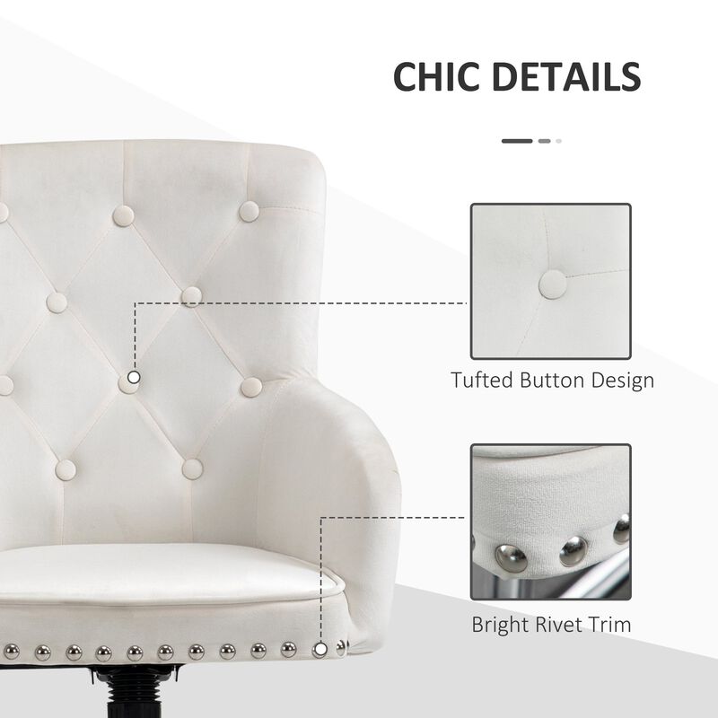 Desk Chair, Home Office Chair with Nailhead Trim, Button Tufted Back Design for Office, Computer Chair
