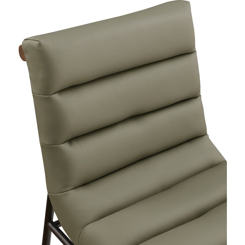 Meridian Furniture Burke Olive Vegan Leather Dining Chair, Set of 2