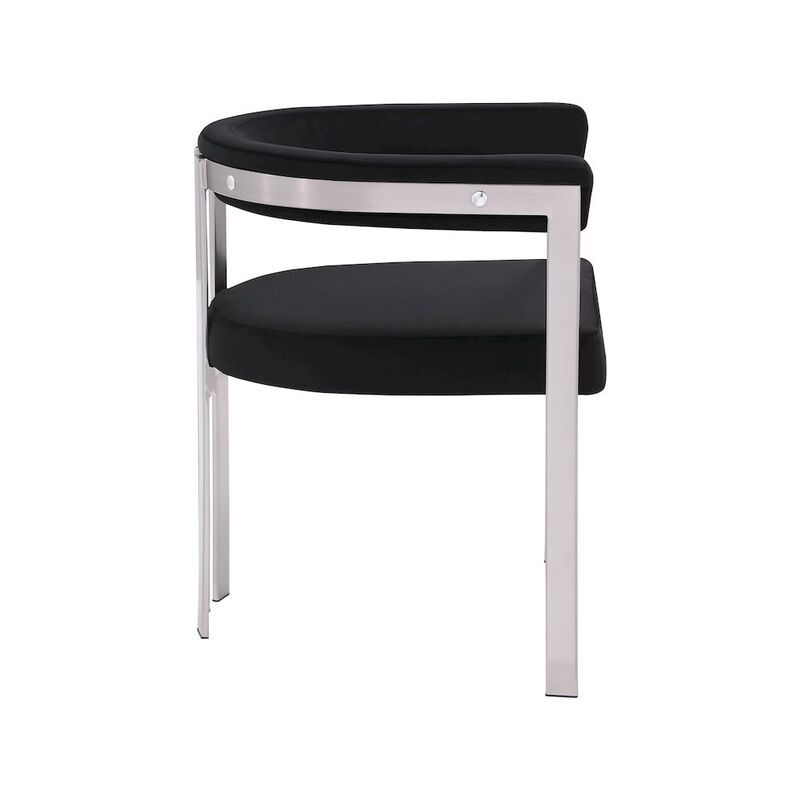 Meridian Furniture Marcello Black Velvet Dining Chair, Set of 2