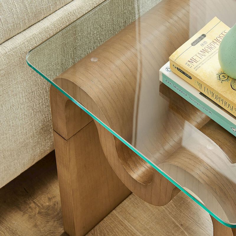 Ondine Glass Top Side Table image number 8