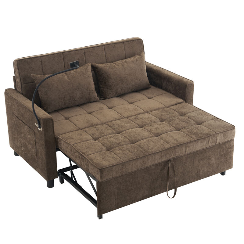 Whisen Pull-out  Loveseats, Reversible Backrest Cushion, Side Pockets, 2 USB Ports, Phone Holder image number 4