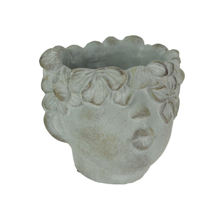 Pucker Up Concrete Head Kissing Face Mini Decor Succulent Planter 7 Inch Tall