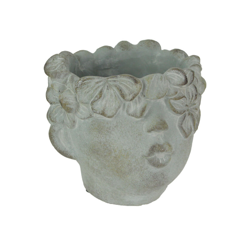 Pucker Up Concrete Head Kissing Face Mini Decor Succulent Planter 7 Inch Tall image number 0