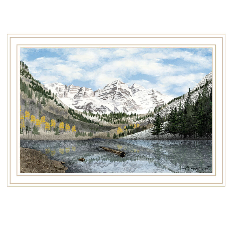 HomeRoots Snowy Mountain Landscape White Framed Wall Art image number 3