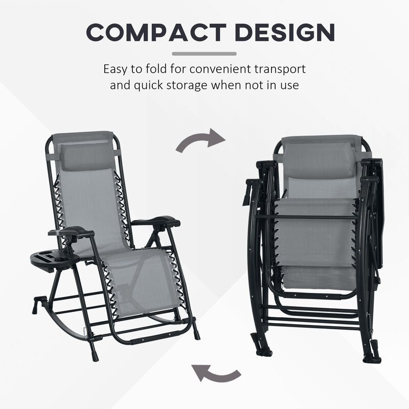 Hivvago 2-Pack Foldable Zero Gravity Rocking Chairs image number 3