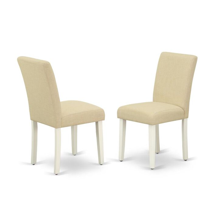 East West Furniture Dining Chair Linen White, ABP2T02