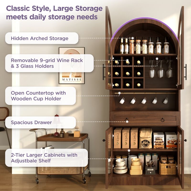 Bunnas Tall Arched Bar Cabinet image number 6