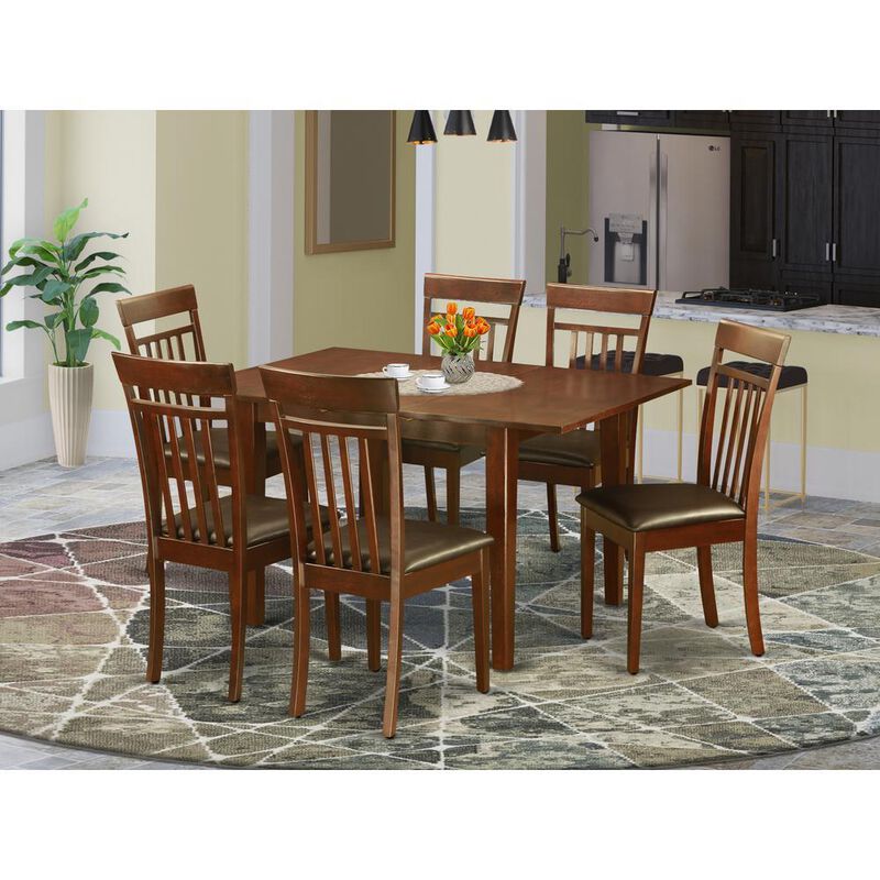 7 Pc Kitchen nook Dining set-small Table and 6 Dining Chairs