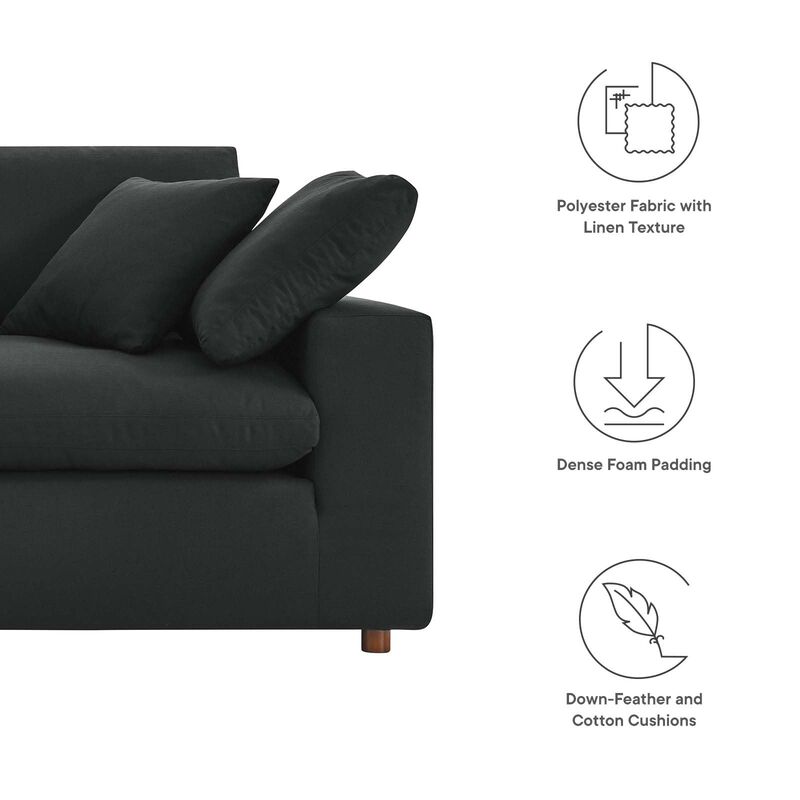 Modway EEI-4859-BLK Commix Down Filled Overstuffed Loveseat, Black image number 6