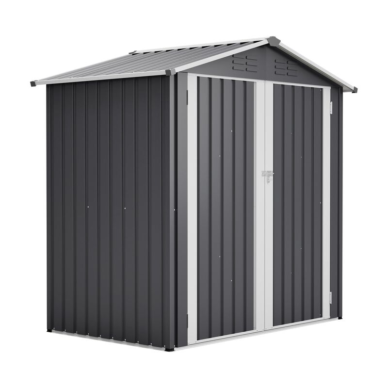 Metal Outdoor Storage Shed 6 x 4 FT Metal Shed with Lockable Door, Waterproof Garden Tool Shed Storage House image number 0