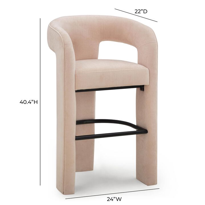 Tov Furniture Malone Blush Perfomance Fabric Bar Stool