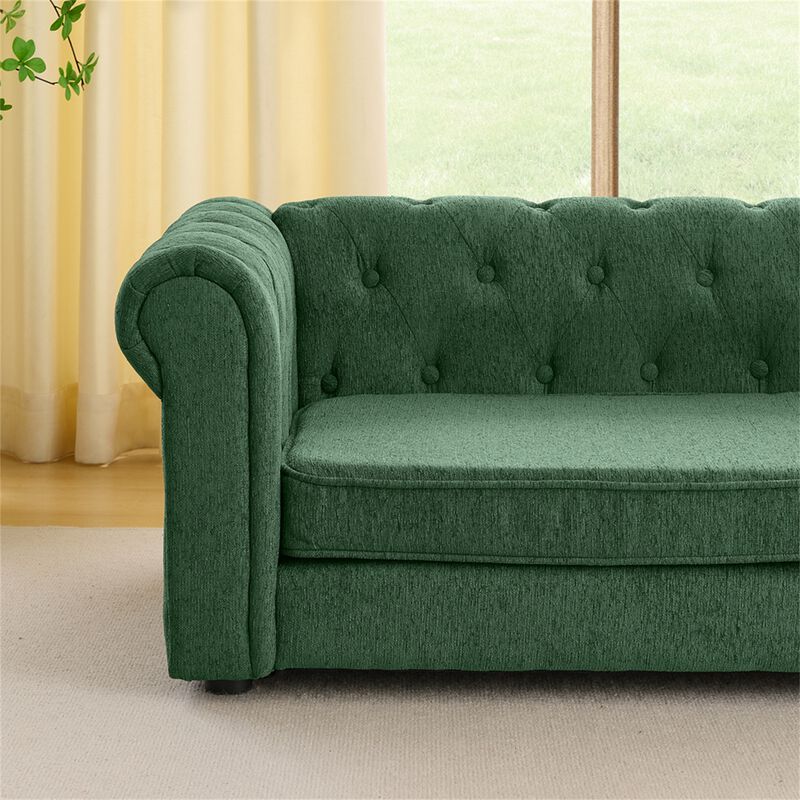 Elevated Dog Sofa Bed, 55 Inch Durable Linen Fabric Pet Couch for Big and Oversized Dogs image number 4