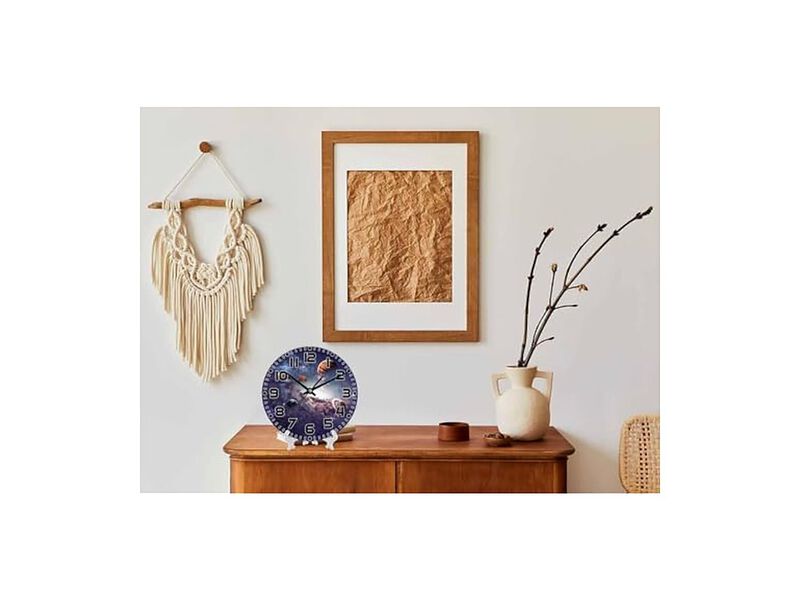 Galaxy Sun Earth Mars Wall Clock 10 Inch Silent Non Ticking Battery Operated image number 2