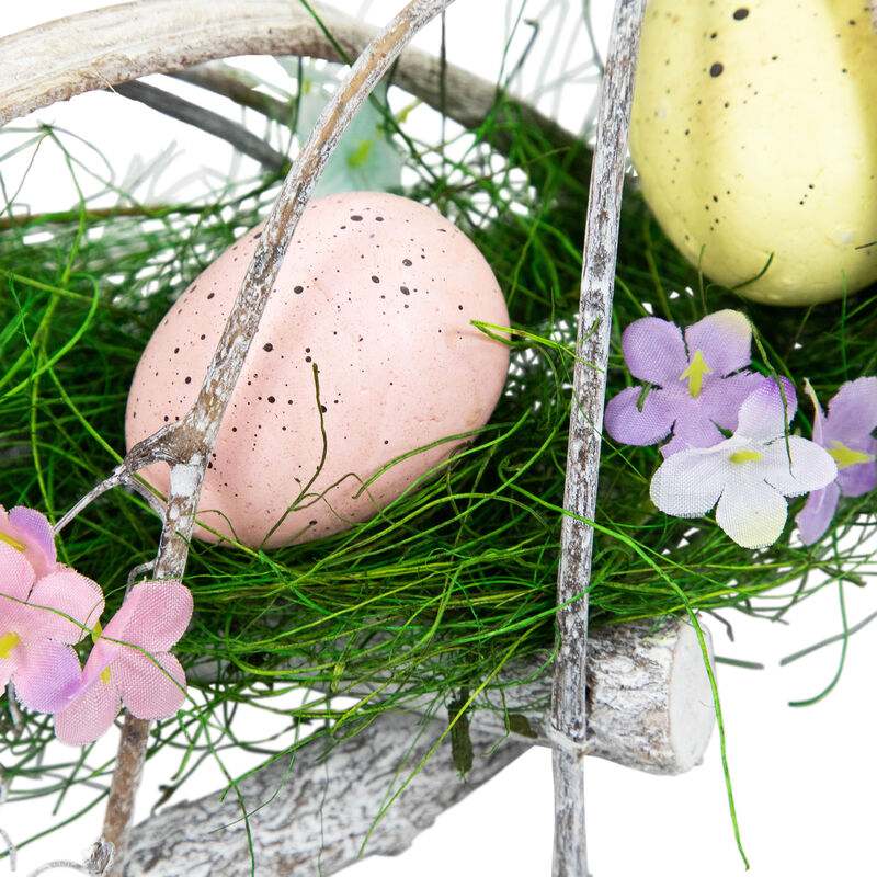 Speckled Eggs and Spring Flowers Easter Wreath - 15"
