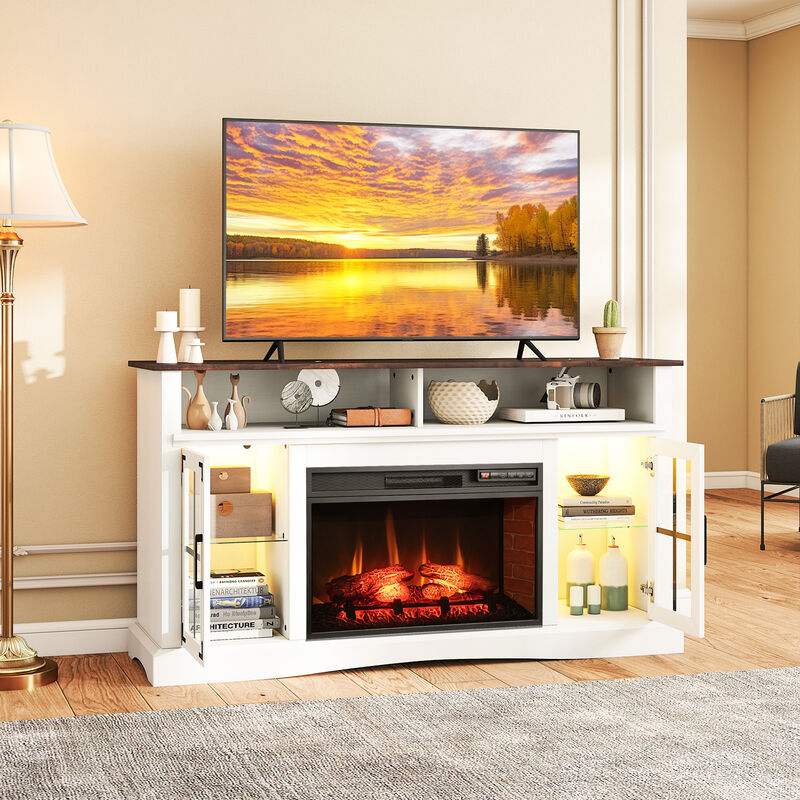 Electric Fireplace TV Stand with Remote Control and Thermostat for Living Room image number 3