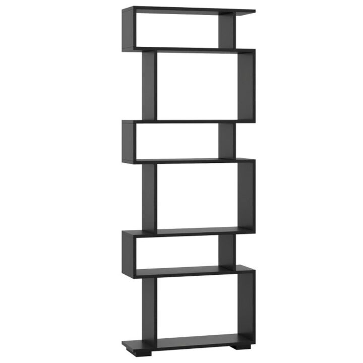 Hivvago 6-Tier Geometric Bookshelf with 2 Anti-Tipping Kits for Home Office