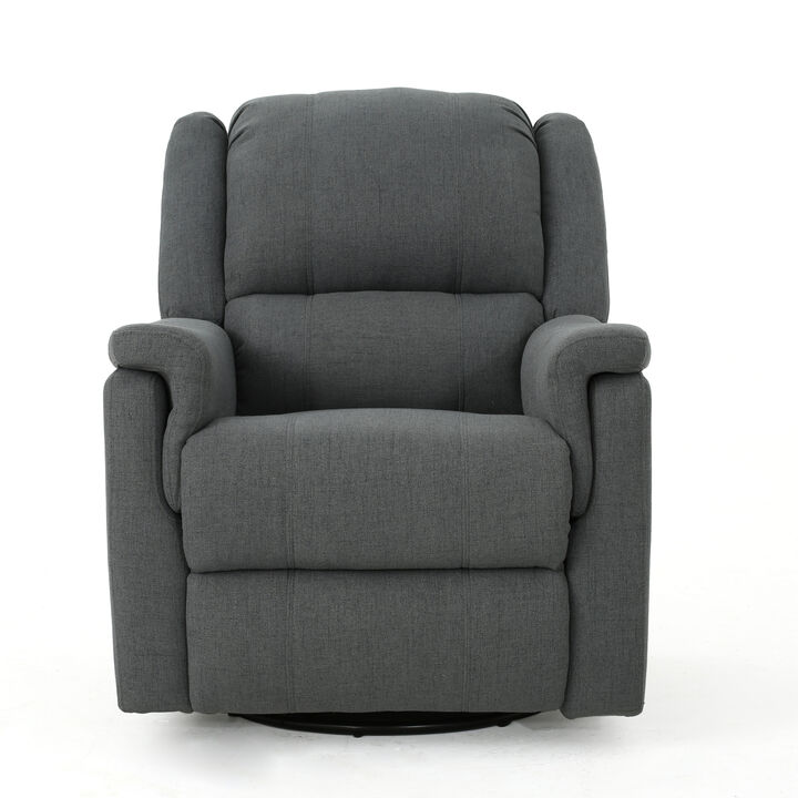 Streamdale Compact Swivel Glider Recliner in Charcoal